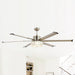 65" Modern Brushed Nickel DC Motor Downrod Mount Reversible Ceiling Fan with Lighting and Remote Control - ParrotUncle