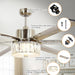 65" Modern Brushed Nickel DC Motor Downrod Mount Reversible Ceiling Fan with Lighting and Remote Control - ParrotUncle