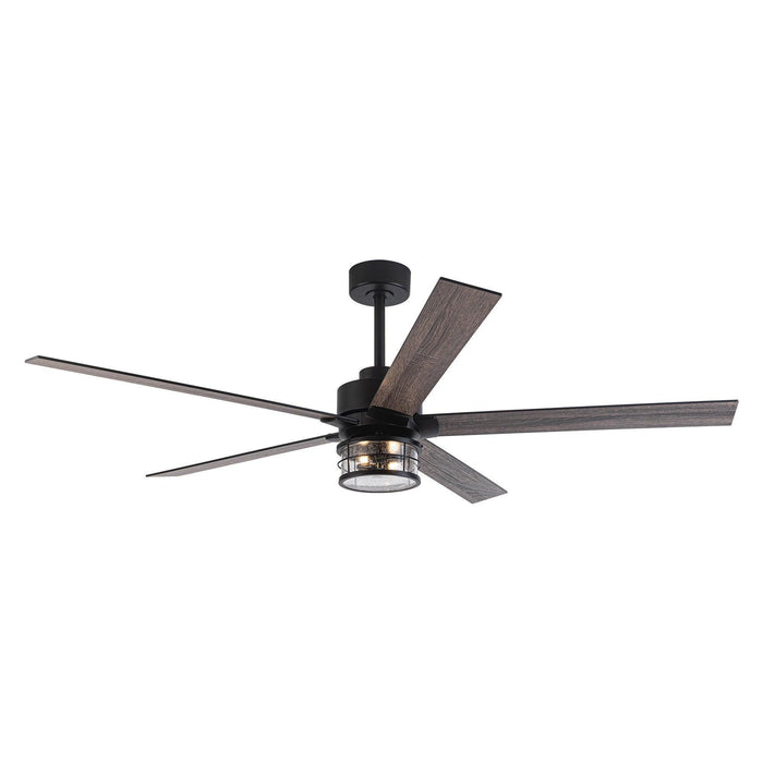 65" Modern DC Motor Downrod Mount Reversible Ceiling Fan with Lighting and Remote Control - ParrotUncle