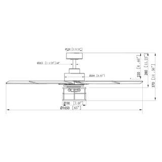 65" Modern Reversible Ceiling Fan with Lighting and Remote Control
