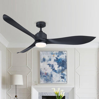 66" Misael Propeller Hamptons Industrial DC Motor Ceiling Fan with LED Lighting