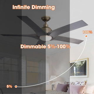 56" Genoa Hamptons Farmhouse DC Motor Downrod Mount Reversible Ceiling Fan with Lighting and Remote Control