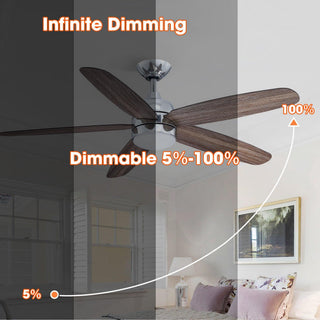 52" Dicken Hamptons Farmhouse Downrod Mount Reversible Ceiling Fan with Lighting and Remote Control