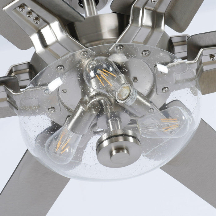 70" Modern Brushed Nickel DC Motor Downrod Mount Ceiling Fan with Lighting and Remote Control - ParrotUncle