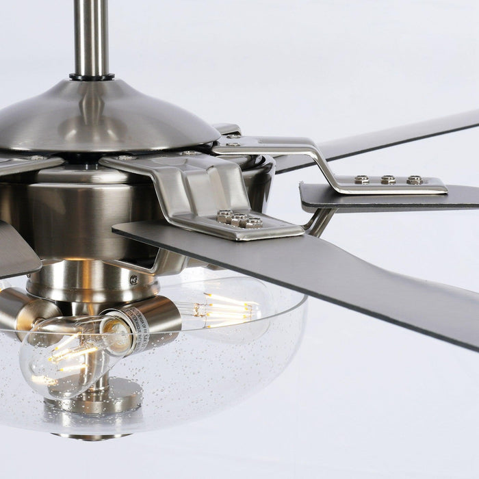 70" Modern Brushed Nickel DC Motor Downrod Mount Ceiling Fan with Lighting and Remote Control - ParrotUncle