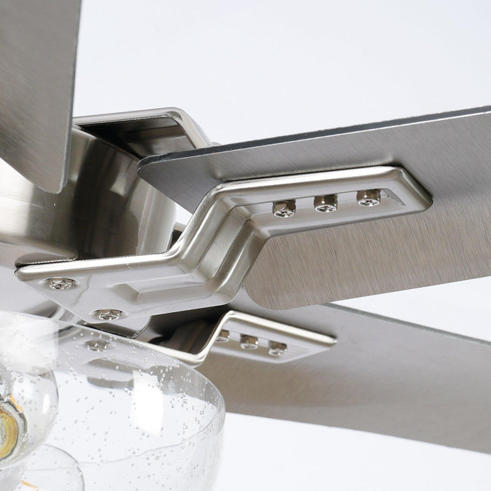 70" Modern Brushed Nickel DC Motor Downrod Mount Ceiling Fan with Lighting and Remote Control - ParrotUncle