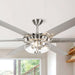 70" Modern Brushed Nickel DC Motor Downrod Mount Ceiling Fan with Lighting and Remote Control - ParrotUncle