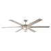 70" Modern Brushed Nickel DC Motor Downrod Mount Ceiling Fan with Lighting and Remote Control - ParrotUncle