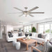 70" Modern Brushed Nickel DC Motor Downrod Mount Ceiling Fan with Lighting and Remote Control - ParrotUncle