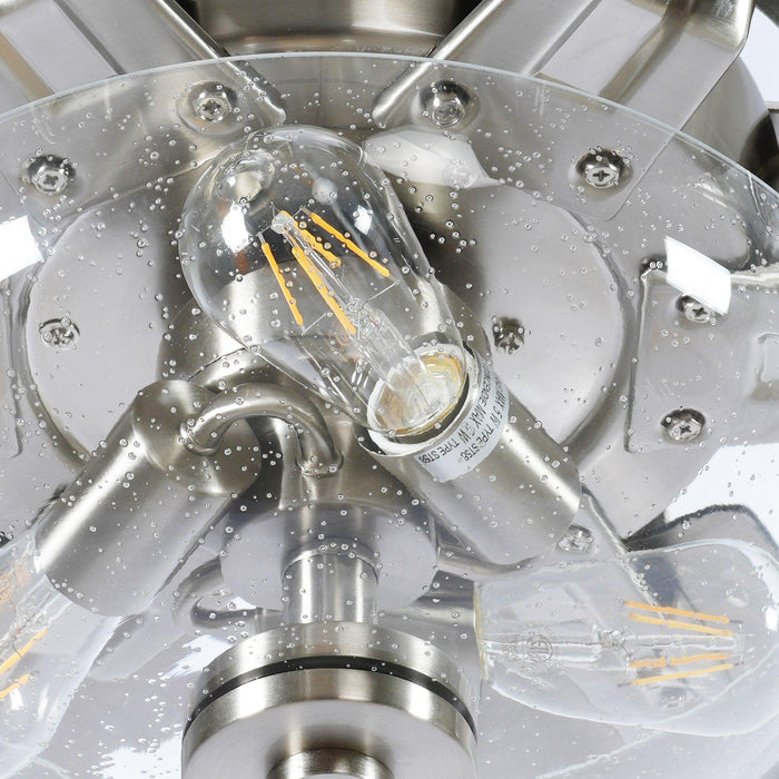 70" Modern Brushed Nickel DC Motor Downrod Mount Ceiling Fan with Lighting and Remote Control - ParrotUncle