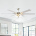 70" Modern Brushed Nickel DC Motor Downrod Mount Ceiling Fan with Lighting and Remote Control - ParrotUncle