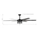 70" Modern DC Motor Downrod Mount Reversible Ceiling Fan with Lighting and Remote Control - ParrotUncle