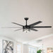 70" Modern DC Motor Downrod Mount Reversible Ceiling Fan with Lighting and Remote Control - ParrotUncle