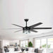 70" Modern DC Motor Downrod Mount Reversible Ceiling Fan with Lighting and Remote Control - ParrotUncle