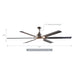 72" Bankston Modern DC Motor Downrod Mount Reversible Ceiling Fan with Lighting and Remote Control - ParrotUncle
