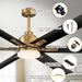 72" Bankston Modern DC Motor Downrod Mount Reversible Ceiling Fan with Lighting and Remote Control - ParrotUncle