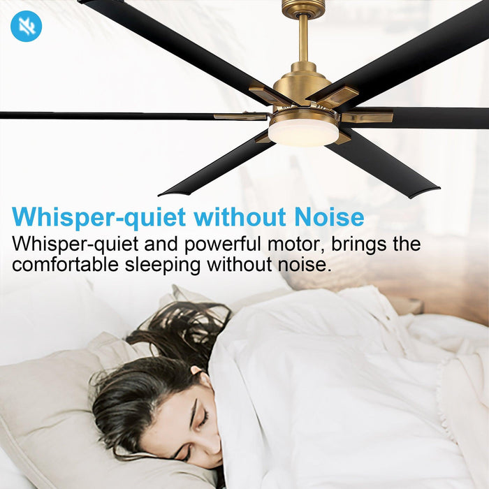 72" Bankston Modern DC Motor Downrod Mount Reversible Ceiling Fan with Lighting and Remote Control - ParrotUncle