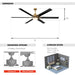 72" Bankston Modern DC Motor Downrod Mount Reversible Ceiling Fan with Lighting and Remote Control - ParrotUncle
