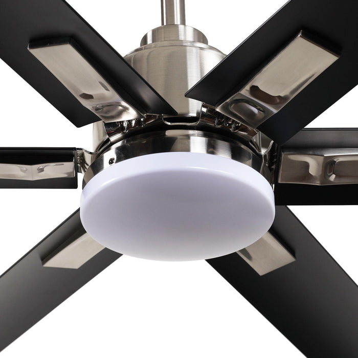 72" Bankston Modern DC Motor Downrod Mount Reversible Ceiling Fan with Lighting and Remote Control - ParrotUncle