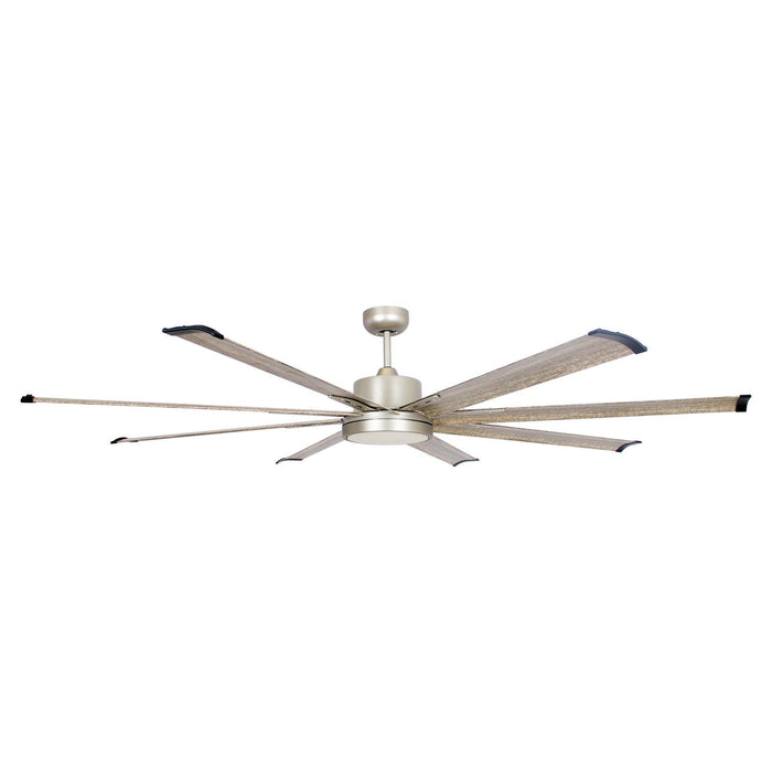 72" Bankston Modern Satin Nickel DC Motor Downrod Mount Ceiling Fan with LED Lighting and Remote Control - ParrotUncle