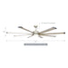72" Bankston Modern Satin Nickel DC Motor Downrod Mount Ceiling Fan with LED Lighting and Remote Control - ParrotUncle
