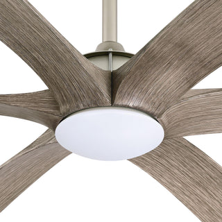 72" Jaydn Hamptons Farmhouse Satin Nickel DC Motor Downrod Mount Reversible Ceiling Fan with Lighting and Remote Control