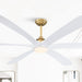 72" Jaydn Modern Satin Nickel DC Motor Downrod Mount Reversible Ceiling Fan with Lighting and Remote Control - ParrotUncle