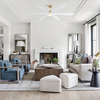 72" Jaydn Hamptons Farmhouse Satin Nickel DC Motor Downrod Mount Reversible Ceiling Fan with Lighting and Remote Control
