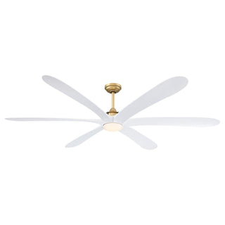 72" Jaydn Hamptons Farmhouse Satin Nickel DC Motor Downrod Mount Reversible Ceiling Fan with Lighting and Remote Control