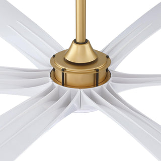 72" Jaydn Hamptons Farmhouse Satin Nickel DC Motor Downrod Mount Reversible Ceiling Fan with Lighting and Remote Control