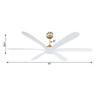 72" Jaydn Hamptons Farmhouse Satin Nickel DC Motor Downrod Mount Reversible Ceiling Fan with Lighting and Remote Control