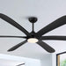 72" Jaydn Modern Satin Nickel DC Motor Downrod Mount Reversible Ceiling Fan with Lighting and Remote Control - ParrotUncle