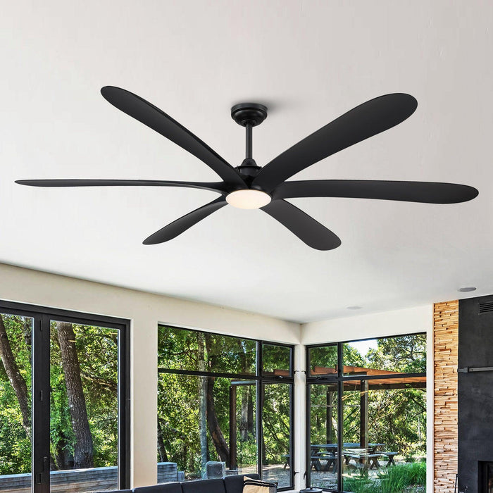 72" Jaydn Modern Satin Nickel DC Motor Downrod Mount Reversible Ceiling Fan with Lighting and Remote Control - ParrotUncle
