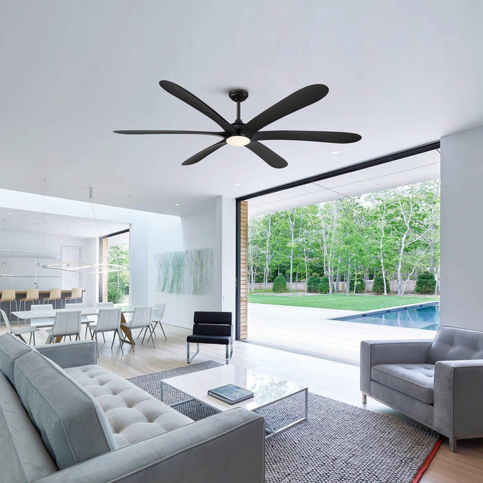 72" Jaydn Modern Satin Nickel DC Motor Downrod Mount Reversible Ceiling Fan with Lighting and Remote Control - ParrotUncle
