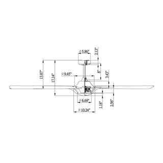 72" Modern DC Motor Brushed Nickel Downrod Mount Reversible Ceiling Fan with Remote Control - ParrotUncle