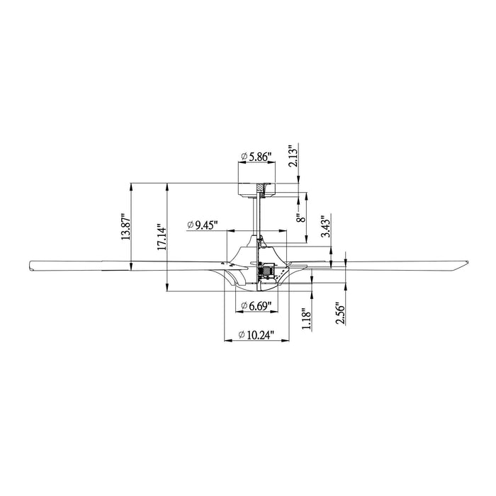 72" Modern DC Motor Brushed Nickel Downrod Mount Reversible Ceiling Fan with Remote Control - ParrotUncle