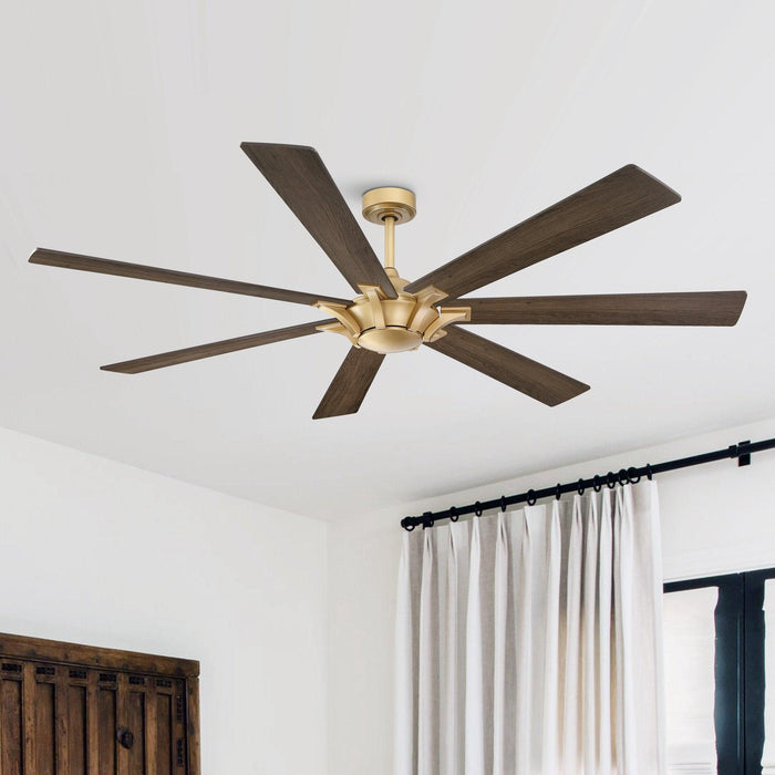 72" Modern DC Motor Brushed Nickel Downrod Mount Reversible Ceiling Fan with Remote Control - ParrotUncle