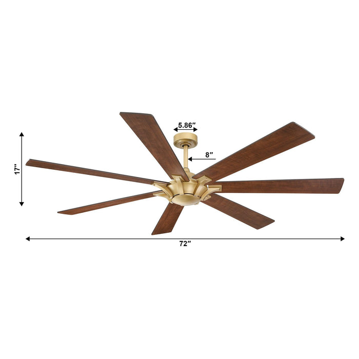 72" Modern DC Motor Brushed Nickel Downrod Mount Reversible Ceiling Fan with Remote Control - ParrotUncle
