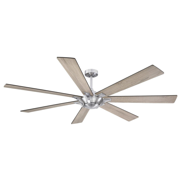 72" Modern DC Motor Brushed Nickel Downrod Mount Reversible Ceiling Fan with Remote Control - ParrotUncle