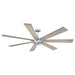 72" Modern DC Motor Brushed Nickel Downrod Mount Reversible Ceiling Fan with Remote Control - ParrotUncle