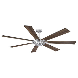 72" Modern DC Motor Brushed Nickel Downrod Mount Reversible Ceiling Fan with Remote Control - ParrotUncle
