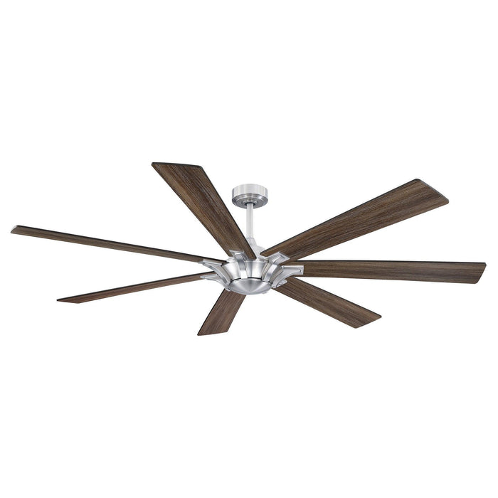 72" Modern DC Motor Brushed Nickel Downrod Mount Reversible Ceiling Fan with Remote Control - ParrotUncle
