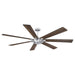 72" Modern DC Motor Brushed Nickel Downrod Mount Reversible Ceiling Fan with Remote Control - ParrotUncle
