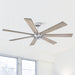 72" Modern DC Motor Brushed Nickel Downrod Mount Reversible Ceiling Fan with Remote Control - ParrotUncle