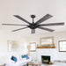 72" Modern DC Motor Brushed Nickel Downrod Mount Reversible Ceiling Fan with Remote Control - ParrotUncle