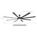 75" Modern DC Motor Downrod Mount Reversible Ceiling Fan with Lighting and Remote Control - ParrotUncle