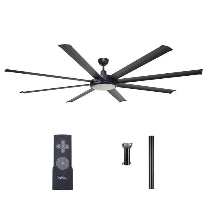 75" Modern DC Motor Downrod Mount Reversible Ceiling Fan with Lighting and Remote Control - ParrotUncle