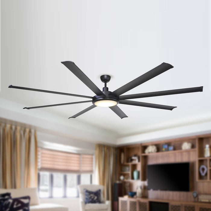 75" Modern DC Motor Downrod Mount Reversible Ceiling Fan with Lighting and Remote Control - ParrotUncle