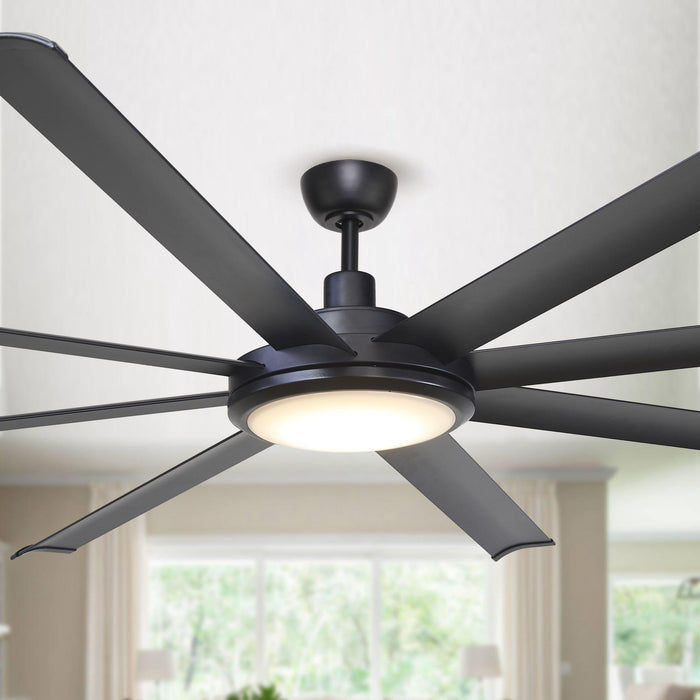 75" Modern DC Motor Downrod Mount Reversible Ceiling Fan with Lighting and Remote Control - ParrotUncle