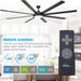 75" Modern DC Motor Downrod Mount Reversible Ceiling Fan with Lighting and Remote Control - ParrotUncle